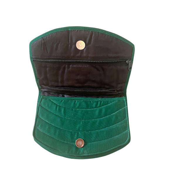 Handcrafted Banjara Embroidered Clutch with Mirrors & Beads - Green - Picture 3 of 5